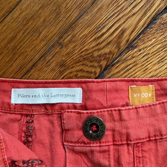 Anthropologie Pilcro Denim Chroma Tangerine Skirt - Picture 5 of 6